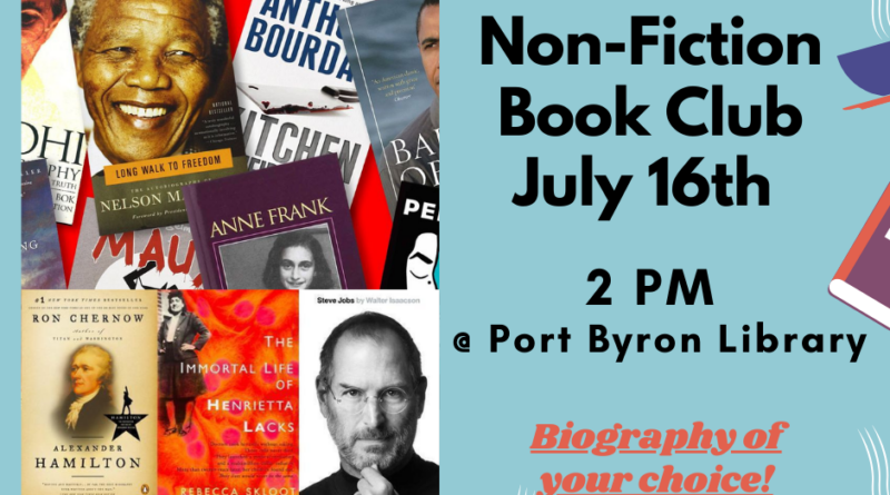 Non-Fiction Book Club July 16th @ 2PM